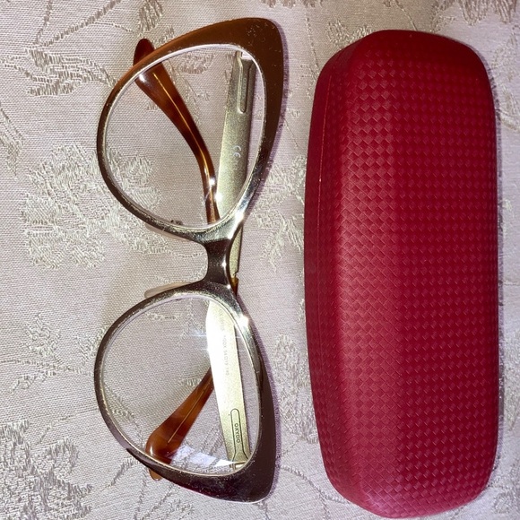 Gold Cat’s Eyeglasses 🤓 with hard case - Picture 1 of 4